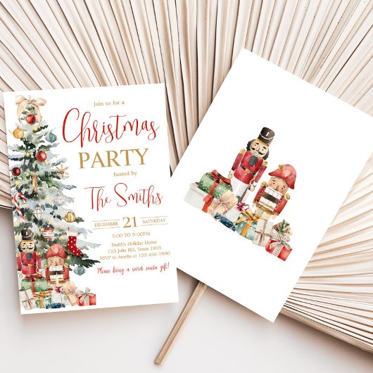 Winter Christmas Nutcracker Tree Weihnachtsfest Pa Einladung