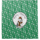 Winter Christmas Old English Sheepdog Grau 1 Niedl Duschvorhang (Vorderseite)