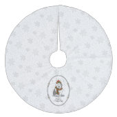 Winter Christmas Old English Sheepdog Grau 1 Niedl Fleece Weihnachtsbaumdecke (Vorderseite)