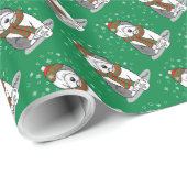 Winter Christmas Old English Sheepdog Grau 1 Niedl Geschenkpapier (Rolleneckpunkt)