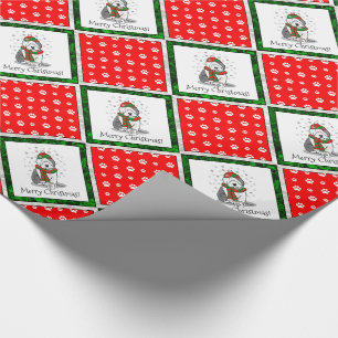 Winter Christmas Old English Sheepdog Grau 1 Niedl Geschenkpapier