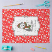 Winter Christmas Old English Sheepdog Grau 1 Niedl Seidenpapier (Basteln)