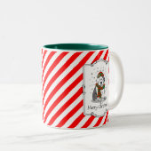 Winter Christmas Old English Sheepdog Grau 1 Niedl Zweifarbige Tasse (VorderseiteRechts)