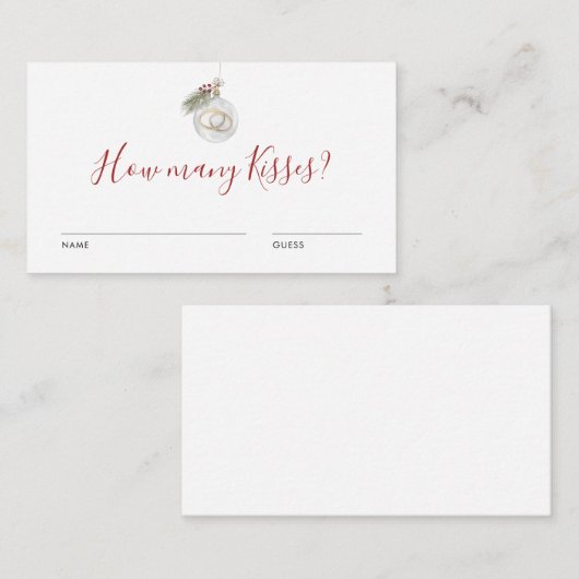 Winter Christmas Ornament Guess How Many Game Card Begleitkarte (Vorne/Hinten)