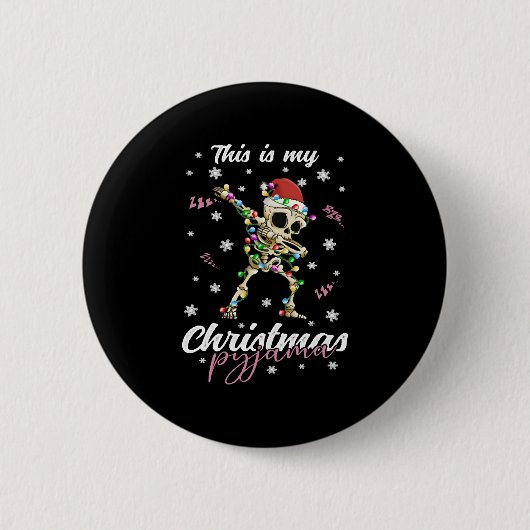 Winter Christmas Pajama Skeleton Button (Vorderseite)