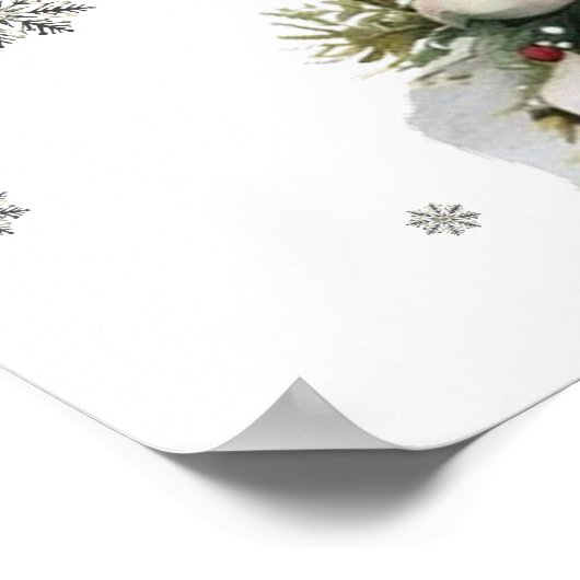 Winter Christmas Party Welcome Sign Poster (Ecke)