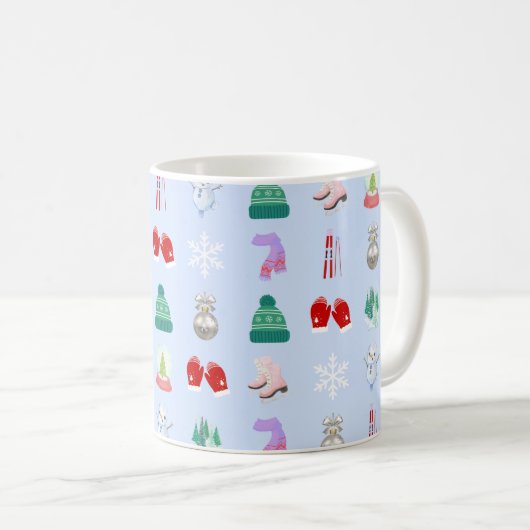 Winter/Christmas Pattern Coffee Mug (11oz) Kaffeetasse (VorderseiteRechts)