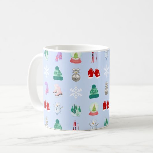 Winter/Christmas Pattern Coffee Mug (11oz) Kaffeetasse (Vorderseite Links)
