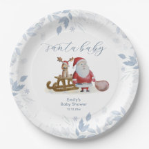Winter Christmas Sleigh Moose Santa Baby Shower 