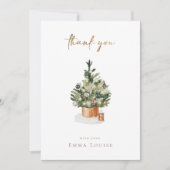 Winter Christmas Tree Baby Dusche Dankeskarte (Vorderseite)