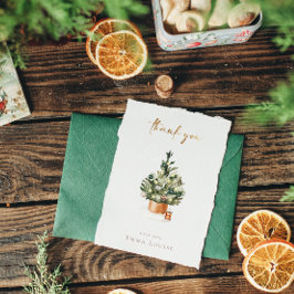 Winter Christmas Tree Baby Dusche Dankeskarte