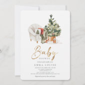 Winter Christmas Tree Baby Dusche Einladung (Vorderseite)