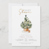 Winter Christmas Tree Baby Dusche Einladung (Vorderseite)