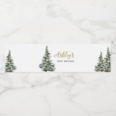 Winter Christmas Tree Baby Dusche Wasserflaschenetikett (Einzelnes Label)