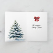 Winter Christmas Tree City Ice Skaters Buildings Karte (Innenseite)