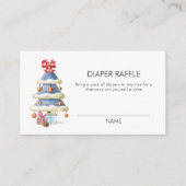 Winter Christmas Tree Diaper Raffle Baby Shower  Begleitkarte (Vorderseite)