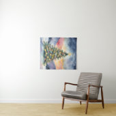 Winter Christmas Tree Snowy Sunset Scenery Wandteppich (Beispiel (Horizontal))