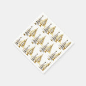 Winter christmas tree white gold holiday theme serviette (Ecke)