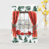 Winter Christmas Trees City Window Karte (Gelbe Blume)