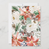 Winter Christmas White Floral Brautparty Einladung (Rückseite)