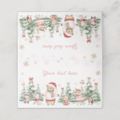 Winter Christmas Woodland Girl Birthday Food Tent Platzkarte (Außenseite Aufgefaltet)