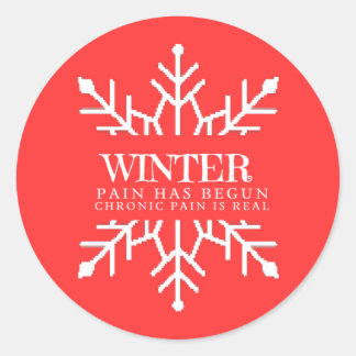 Winter Chronische Schmerzen Runder Aufkleber