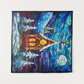 Winter Church Tapestry Wandteppich (Vorderseite (Horizontal))