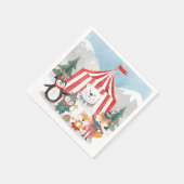 Winter Circus Animal Birthday Sign | Cute Woodland Serviette (Ecke)
