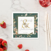 Winter Citrus Botanical Florals | Grüne Hochzeit Serviette (Beispiel)