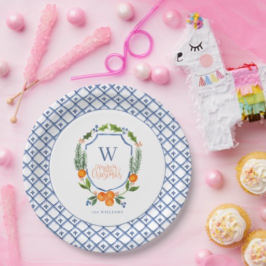 Winter Citrus Botanical Florals | Grünflächen Pappteller (Party)