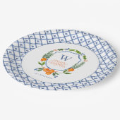 Winter Citrus Botanical Florals | Grünflächen Pappteller (Schrägansicht)