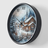 Winter City Church Snow Street Uhr (Winkel)