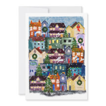 Winter City Feiertags Grußkarte ohne Text