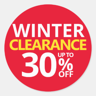 Winter Clearance 30 % - 30 % - weniger als 30 klei Runder Aufkleber