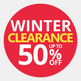 Winter Clearance 50 % - 50 % - Abnahme von 50 % fü Runder Aufkleber