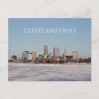Winter Cleveland Skyline Postkarte