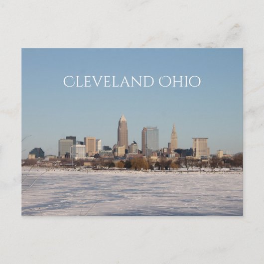 Winter Cleveland Skyline Postkarte (Vorderseite)