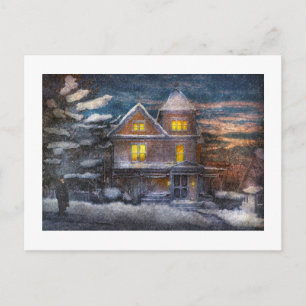Winter - Clinton, NJ - Ein viktorianisches Weihnac Feiertagspostkarte