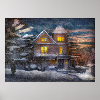 Winter - Clinton, NJ - Viktorianische Weihnachten Poster