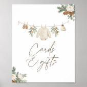 Winter Clothesline Baby Shower Cards and Gifts Poster (Vorne)