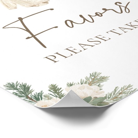 Winter Clothesline Baby Shower Favors Sign Poster (Ecke)