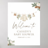 Winter Clothesline Baby Shower Welcome Sign Poster (Vorne)