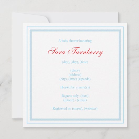 Winter Clothesline Kinderdusche Einladung (Rückseite)