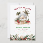 Winter Coastal Christmas Party Einladung (Vorderseite)