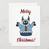 Winter coat Christmas monster Feiertagskarte (Vorne/Hinten)