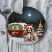 Winter Cocker Spanisch Caravan Weihnachtsabenteuer Button (Beispiel)