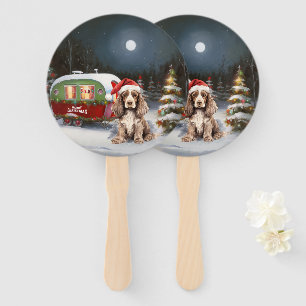 Winter Cocker Spanisch Caravan Weihnachtsabenteuer Fächer
