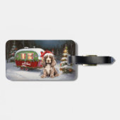 Winter Cocker Spanisch Caravan Weihnachtsabenteuer Gepäckanhänger (Rückseite horizontal)