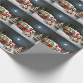 Winter Cocker Spanisch Caravan Weihnachtsabenteuer Geschenkpapier (Ecke)