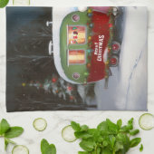 Winter Cocker Spanisch Caravan Weihnachtsabenteuer Geschirrtuch (Gefaltet)